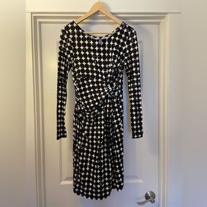 Seraphine Black / White Polka Dot False Wrap Maternity Dress
